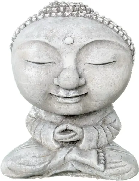 Artikelbild 3 des Artikels “Nima - Sitzender Mönch mit großem Kopf, 20 cm H | Steinguss “